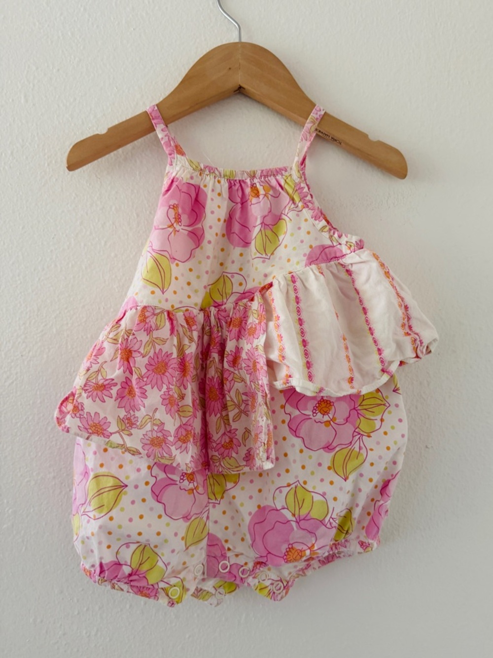Baby Lulu Los Angeles Pink Green Summer One Piece Romper